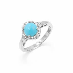 Anillo de Diseño Clásico Grabado Vintage de Plata 925 con Turquesa Cabujón del Imperio Egipcio, Chapado en Oro y Rodio, de Ishime Jewels - Product Image 2