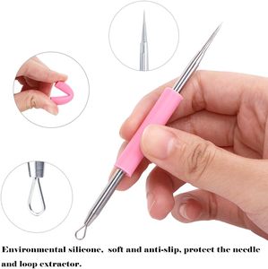 Aiguille professionnelle rose pour l'élimination de l'acné, extracteur de points blancs et noirs, outil d'extraction des boutons - Product Image 2