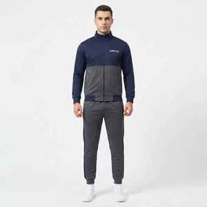 Ensemble de survêtement décontracté pour homme Hawk Eye, coupe classique, en polyester et coton, avec fermeture éclair intégrale, idéal pour l'automne - Product Image 1