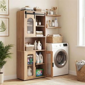 Mobile Moderno Autoportante con Anta Scorrevole e Piedini Regolabili 150 cm per Bagno e Soggiorno, Assemblato - Product Image 3
