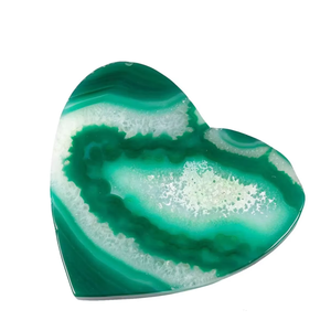 Posavasos de ónix verde de alta calidad en forma de corazón, de piedra de cristal, para bebidas, con soporte para café, para el hogar. - Product Image 3