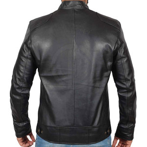 Chaqueta de Invierno para Hombre, de Cuero Vacuno Genuino, Corte Ajustado, Cuello Alto Personalizado, Logotipo Frontal, Ecológica y Transpirable, en Oferta - Product Image 4