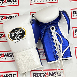 Guantes de Boxeo Personalizados No Boxing No Life de Cuero Genuino para Entrenamiento y Sparring con Cierre de Gancho y Cordones - Product Image 4