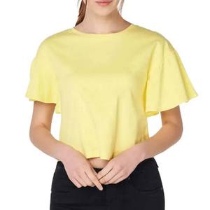 Camiseta Corta Holgada para Mujer, Diseño Básico, Venta en Línea, Manga Acampanada, Ropa Urbana de Verano, Clima Cálido, Hecha en Pakistán - Product Image 4