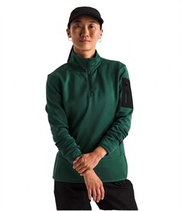 Sudadera deportiva informal para mujer con media cremallera, cálida, oversize, de poliéster, para entrenamiento, running, con capucha, de ajuste holgado - Product Image 1