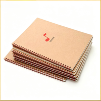 Cahier d'exercices imprimé sur mesure avec reliure spirale, bon marché, format A4, pour l'école, couverture en cuir, couverture en papier kraft