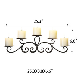 Stylish Black Metal Candle Holder Ideal For Office Desk Decor Reception <b>Table</b> Styling And Interior Display Purpose From India - Product Image 4
