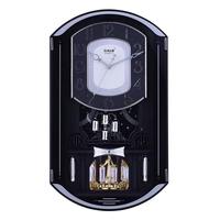 Jam Dinding SONAM Quartz dengan Pendulum dan Lonceng Musik, Desain Melengkung, Plastik Biru, Tampilan Analog, Dapat Digantung untuk Ruang Tamu