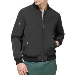 Chaqueta Bomber Negra Casual para Hombre, con Cierre Completo, Resistente al Viento, Corte Ajustado, Relleno de Poliéster, Chaqueta Exterior Impermeable de Venta Caliente - Product Image 4