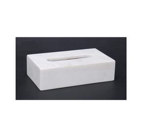 Boîte à mouchoirs en marbre naturel blanc vintage, écologique, pour la maison, l'hôtel, le café, le restaurant - Product Image 3