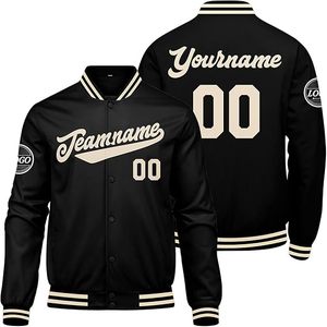 Veste universitaire matelassée pour homme, style varsity, automne-hiver, col montant, coupe-vent, veste bomber en laine personnalisée - Product Image 2