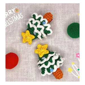 <b>Beginner</b> Crochet Hair Clip Kit Soft Acrylic Yarn Floral Pattern DIY <b>Knitting</b> <b>Set</b> Assorted Colors 3-14 Years Easy Hair - Product Image 3