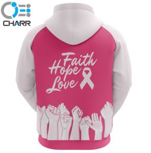 Sudadera con capucha personalizada de alta calidad, ropa deportiva transpirable con sublimación para concientización de cáncer de pecho - Product Image 6