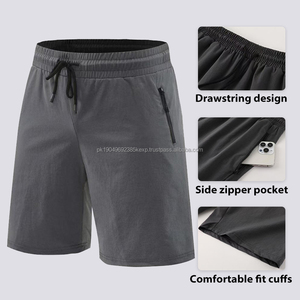 Vente en gros 2025 Shorts de sport respirants à séchage rapide pour hommes Pantalons de basket-ball personnalisables Poches Coupe ample Motif solide Spandex - Product Image 3