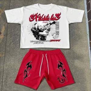 Conjunto de Dos Piezas para Hombre, Verano, Camiseta de Manga Corta y Pantalones Cortos, Informal, Transpirable, Uso Diario, Proveedor de Ropa OEM, Venta al Por Mayor - Product Image 1