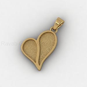 Pendentif Breloque Cœur Couple 17x22mm en Argent 925 Plaqué Or 18K de Haute Qualité, Support Vierge pour Gravure, Souvenir Commémoratif, Bijoux DIY - Product Image 2