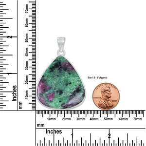 Natural <b>Ruby</b> Zoisite Gemstone Brass Gold Plated Silver Plated Smooth Hand Polished Bezel Pendant <b>Necklace</b> for Jewelry Making - Product Image 3