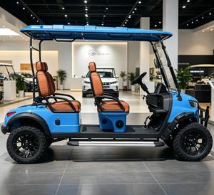 Voiturette de golf électrique au lithium personnalisable 4 places 48 volts de qualité supérieure avec personnalisation gratuite de la couleur et du logo pour usage en resort ou sur le parcours - Product Image 1