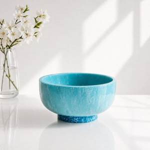 SOFIYA CRAFT Bol de service moderne en résine fait main, sculpté en forme de coquille festonnée, beige marbré, pour fêtes, cadeaux et centres de table - Product Image 2