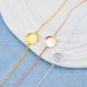 Pulsera de Cadena con Bisel en Blanco de Plata 925 Maciza y Oro de 18k de 10mm, Hecha a Mano de Alta Calidad, para Joyería DIY con Resina y Recuerdos - Product Image 5
