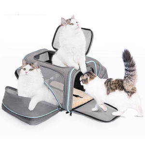Sac de transport extensible pour animaux de compagnie (chats et chiens) avec maille respirante et tapis doux – Niche de voyage portable pour extérieur - Product Image 6