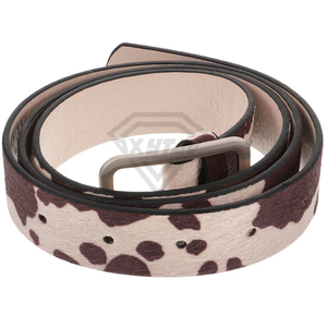 Premium Custom <b>Cow</b> Print Leather Belt For Men Women Luxury Animal Pattern Hair On Hide Waistband High Quality Wholesale Factory - Product Image 4