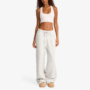 Nouveau pantalon de jogging Nesta Sports personnalisé pour femme en molleton 100 % coton, coupe ample et large, style athleisure, décontracté, uni et doux - Product Image 1