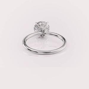 Anillo de Compromiso con Diamante Cultivado en Laboratorio, Corte Redondo, Certificado por IGI, Plata de Ley 925, Anillo de Novia con Diamantes Pavé para Mujer - Product Image 3