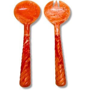 Juego de tenedores y cucharas para ensalada de resina con diseño moderno, productos hechos a mano de alta calidad, hechos en India para servir en la cocina del hogar. - Product Image 5