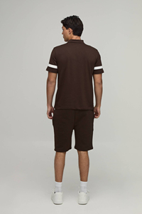 Trendy Men’s Casual Summer Co Ord <b>Set</b> Polo Tee and Shorts Street Style Two Piece <b>Set</b> OEM Urban wear Fashion Casual Breathable - Product Image 2