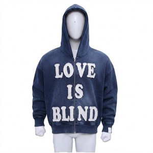 เสื้อฮู้ดดี้ปักลาย Love Is Blind แบบสวมหัว ยูนิเซ็กส์ ทรงโอเวอร์ไซส์ สไตล์ลำลอง ผ้าฝ้ายเฟรนช์เทอร์รี่ สำหรับฤดูใบไม้ร่วง ประดับด้วยคริสตัลหลากสี - Product Image 1