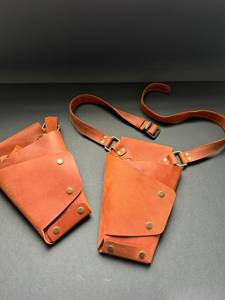 Funda de Cuero Genuino para Tijeras de Barbero, Bolsa Profesional para Herramientas de Estilista con Diseño de Múltiples Bolsillos LBSH-0014 - Product Image 5