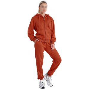 Chándal Deportivo para Mujer, Color Sólido, con Capucha, Cierre Completo, Bolsillos Laterales, Informal, Transpirable, Elástico en Cuatro Direcciones, Ecológico - Product Image 4