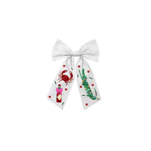 Accessoire de cheveux pour femme, pinces crocodiles et nœuds perlés faits main, motifs en perles de rocaille, pour la saison des écrevisses, mode de fête - Product Image 1