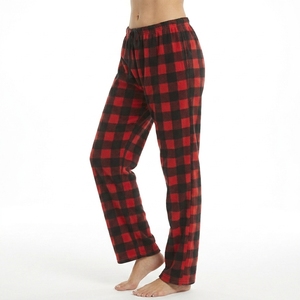 Pantalon de pyjama en laine tartan pour femme, doux et chaud, avec cordon de serrage, taille élastique, vêtements de nuit avec poches - Product Image 3