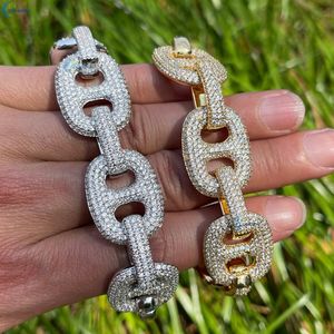 Bracelet G Link Lab Grown Diamond Style Rapper 22MM Iced Out Personnalisé Hip Hop - Product Image 2