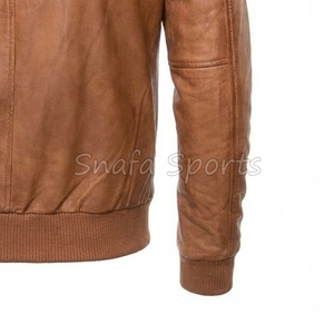 OEM Factory Wholesale New Arrival Leather <b>Jacket</b> Custom Logo Embossed Leather <b>Jackets</b> Zipper up <b>Men's</b> <b>Jacket</b> - Product Image 5