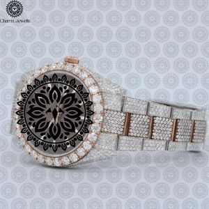 Charm Jewells Luxury Women's Stainless Steel Diamond <b>Watch</b> Analog Dial Sapphire Crystal Round Case 40mm - Product Image 5
