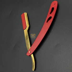 Navaja de Afeitar Profesional Plegable de Acero Inoxidable con Acabado Dorado para Barbería y Salón de Belleza - Product Image 3