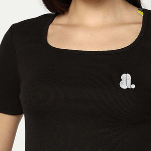 Camiseta de Manga Corta con Cuello Redondo para Mujer, Ecológica, con Logotipo, 100% Algodón Orgánico, de Secado Rápido y Transpirable, Informal de Verano - Product Image 5