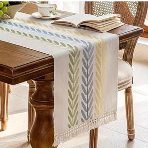 Nuevo Camino de Mesa de Algodón Puro para Bodas, Decoración de Mesa Moderna con Logotipo Personalizado Impreso - Product Image 4