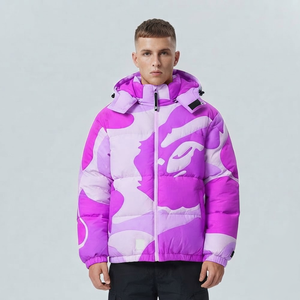 2026 <b>Cheap</b> Price Lightweight Canvas Stand Collar Waterproof Reversible <b>Puffer</b> <b>Jacket</b> Front Customizable Winter Hoodie for Sale - Product Image 1