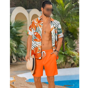 ผลิตในปากีสถาน ชุดเสื้อเชิ้ตแขนสั้นติดกระดุมและกางเกงขาสั้นสำหรับผู้ชาย ผลิตภัณฑ์คุณภาพดี ระบายอากาศได้ดี ลายพิมพ์สวยงาม ชุดเสื้อเชิ้ตฤดูร้อนสำหรับผู้ชาย - Product Image 6