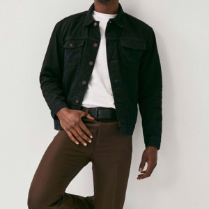 Best-Selling OEM Winter Men's Stylish Denim Jean Rain Jacket Premium Quality Long Sleeve High Street Style for <b>Boys</b> - Product Image 2