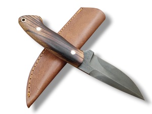 Cuchillo de Supervivencia Nórdico de Acero al Carbono de Grado Industrial con Mango de Madera de Fresno y Funda de Cuero, Largo Total de 8 Pulgadas, Hoja Entera, para Camping - Product Image 2