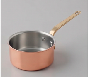 Premium Heavy Copper Sauce Pans Metal Kitchenware Set Elegant Durable Cookware Ideal For Home Hotel And Restaurant Use - Product Image 1