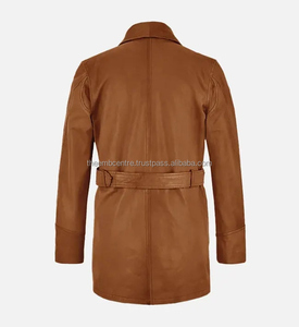 2025 ropa personalizada para hombres, ropa informal, recién llegado, gabardina de cuero marrón de alta calidad para hombres, chaqueta para hombres - Product Image 1