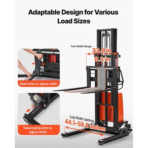 Transpallet Semi-Elettrico con Capacità di Carico di 1500 kg e Altezza di Sollevamento di 244 cm, Attrezzatura per Movimentazione Materiali - Product Image 3