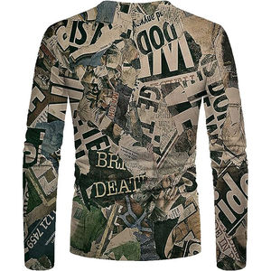 Camiseta de sublimación de alta calidad 100% algodón para hombre, manga larga, corte holgado, estampada, de gran venta. - Product Image 5