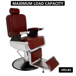 Poltrona da Barbiere Idraulica Bordeaux Multiuso, Leggera, Stile Antico, per Salone e Spa, Attrezzatura Estetica Robusta in PU - Product Image 4